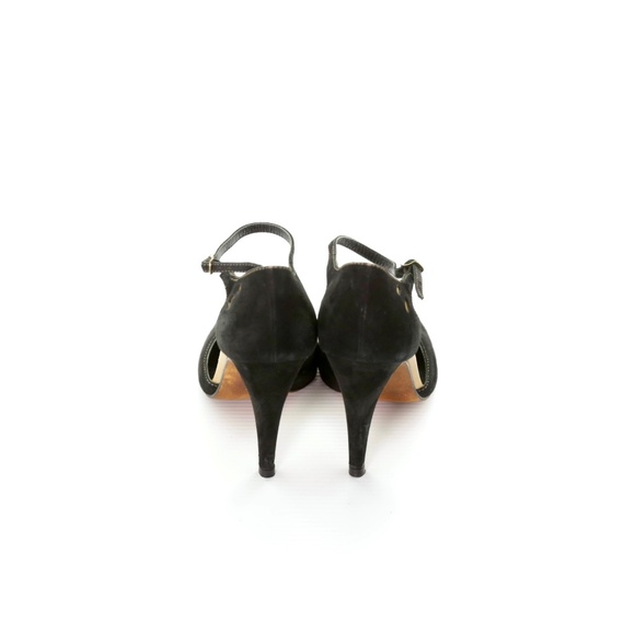 Kate Spade Black Suede Mary Jane Round Toe Ankle Strap High Heel Pumps Women 11M - Picture 4 of 8